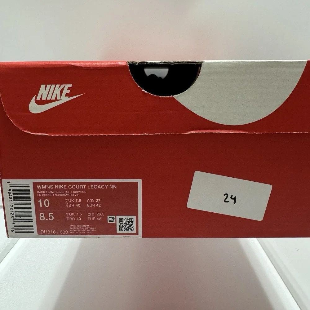 Brand New Nike Court Legacy NN DH3161-100 Shoes Dark Team Red Women's Size 10
